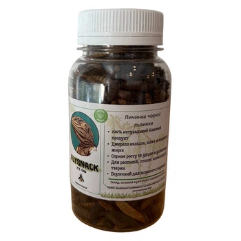 Larvion Farm FlySnack - Білкова добавка висушена личинка чорної львинки для тварин 150 г (3809900123454)
