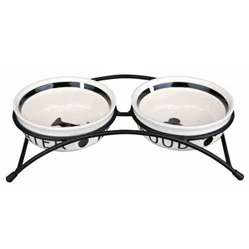 Trixie Eat on Feet Bowl Set - Миски керамические на металлической подставке для собак и кошек 2х250 мл (4011905246406)
