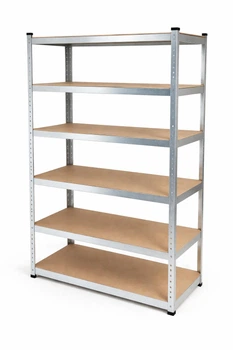 Стелаж 240x100x50 SpaceMax металевий оцинкований -6 полиці МДФ