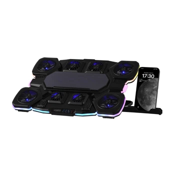 Подставка для ноутбука 2E GAMING CPG-012, до 17.3", 1xUSB-C, LCD/semiconductor cooling pad, RGB, чёрный