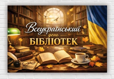 Паперовий плакат "День бібліотек" 110х75 см