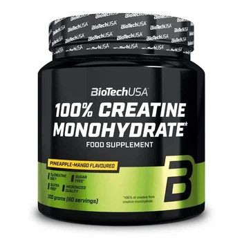 Креатин моногидрат, 100% Creatine Monohydrate, BioTechUSA, 300 грамм (Ананас-Манго)
