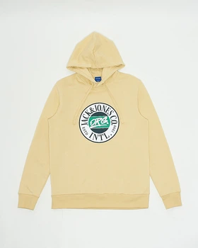 Худі на флісі JACK&JONES бежевий з принтом WOPXE050 L