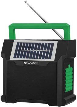 Портативная колонка с фонарем NEWVEW NV-9153 Solar Panel/BT/USB/TF/FM Green (NWVW-NV-9153-GN)