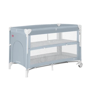 Манеж детский - кровать для новорожденных 2 в 1 со вторым дном Porta CRL-18103 Mint Green 125*65 см CARRELLO серый