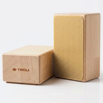 Баланс блоки деревянные для эквилибристики пара Troli Balance Blocks 14 x 9 x 6 см с каучуковым слоем