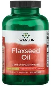 Suplement diety Swanson Olej Lniany 1000 mg 100 kapsułek miękkich (87614170015)