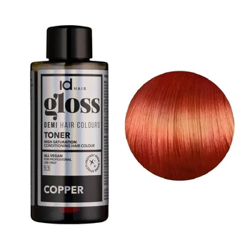 Деміперманентна фарба для волосся IdHair Gloss Toner 7.44 Copper 75 мл