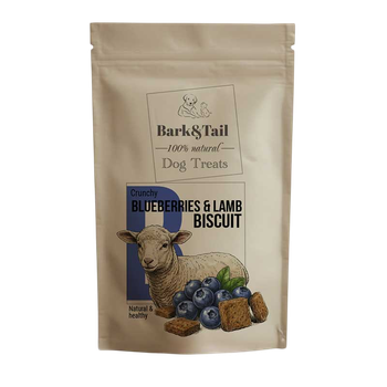 Натуральне печиво для собак ягня та лохина Bark&Tail - Cruncy Blueberries & Lamb Biscuit, 50 г