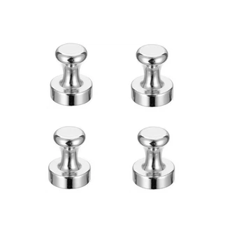 4шт неодимовая магнитная булавка пин для доски холодильника 1.2x1.6см Silver (500409)