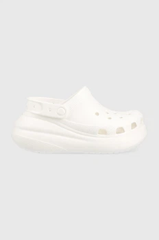 Женские кроксы на платформе Crocs Classic Crush Clogs, Белые, 207521-100, (M4/W6), 36-37, 22см