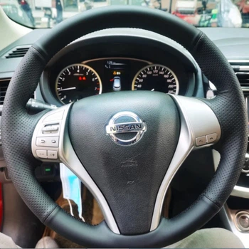 Чехол на руль Nissan Qashqai/X-Trail 2013-2018 (кожа/перфорация) №44