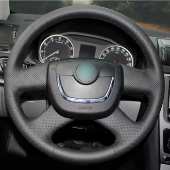 Чохол на кермо Skoda Octavia II/SuperB 2010-2014 (шкіра/перфорація) №54