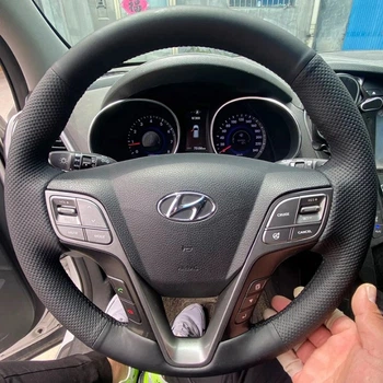 Чохол на кермо Hyundai Santa Fe 2012-2018 (шкіра/перфорація) №26