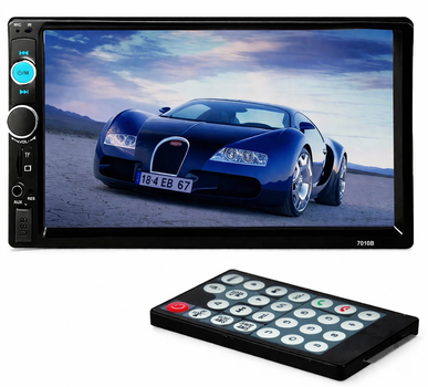 Автомагнітола 2 DIN Bluetooth 7" сенсорна MP5, USB, microSD, AUX, FM, підтримка камери заднього виду