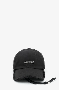 Кепка жіноча з логотипом Jacquemus Baseball Cap з бахромою Чорний