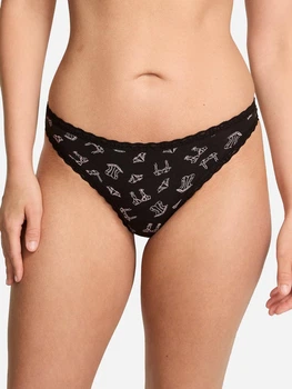Трусики танга жіночі бавовняні Victoria's Secret 27109384 XL Чорні (19687998685)