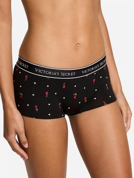 Трусики-шорти жіночі бавовняні Victoria's Secret 27176061 S Чорні (89976986572)