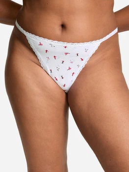 Трусики-стрінги жіночі бавовняні Victoria's Secret 26931878 L Білі (22987986684)