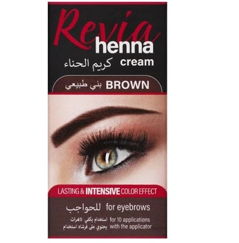Крем краска для бровей и ресниц Revia HENNA коричневая