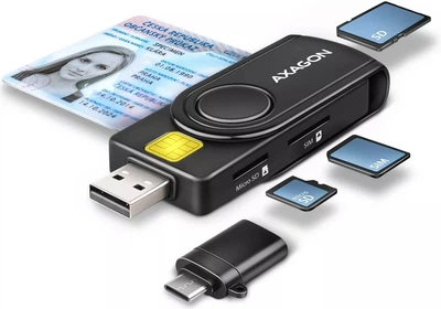 Картридер Axagon PocketReader CRE-SMP2A Black (CRE-SMP2A)