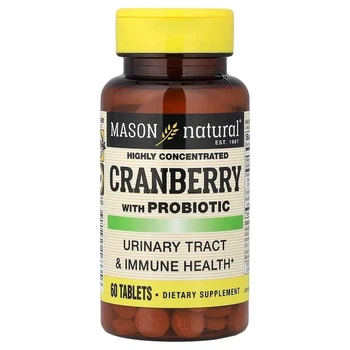 Журавлина з пробіотиком, Cranberry with Probiotic, Mason Natural, 60 таблеток