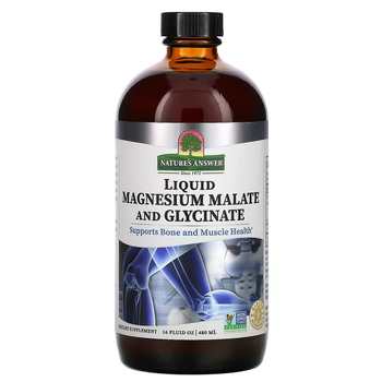 Малат та гліцинат магнію в рідкій формі Natures Answer (Liquid magnesium malate and glycinate) 200 мг 480 мл зі смаком мандарину NTA26173