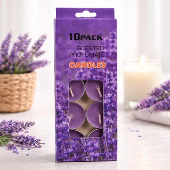 Ароматические чайные свечи таблетки, набор 10 шт, 3,5x0,8 см, Лаванда (Аромасвечи для аромалампы)