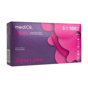 Нитриловые перчатки MediOK Rose Lake, S (розовые)