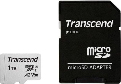 MicroSDXC Transcend 1 TB microSDXC U3, V30, A1 w/Adapt. (TS1TUSD300S-A)