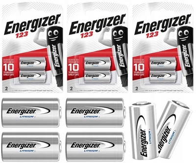 Батарейки Energizer CR123 (CR123A) 3V Lithium, 6 штук