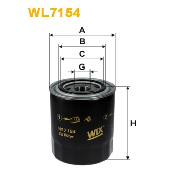 Фільтр оливи WIX FILTERS Hyundai, Kia, Mazda, Mitsubishi Colt II, Forester, Galant III/IV/V, Gallo (WL7154)