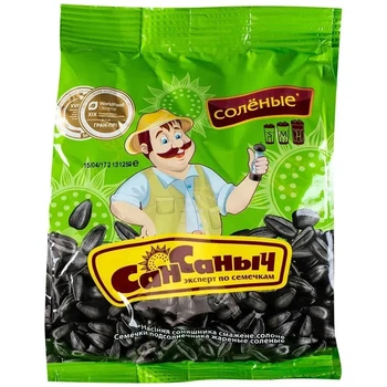 Семена подсолнечника Сан Саныч жареные соленые 155 г