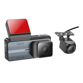 Відеореєстратор Hoco DV12 2K IPS Display WI-FI+GPS+Камера Сiрий