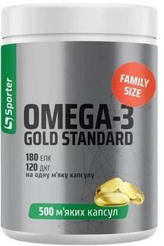 Жирные кислоты Sporter Omega 3 Gold Standard 500 капсул (4820249724590)