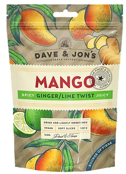 Сушений манго, імбир та лайм DAVE & JON'S 100 г dadl_lime_mango_100