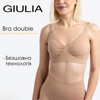 Женский топ с функцией бюстгальтера Giulia BRA DOUBLE SHAPEWEAR L/XL Beige-nude, с моделирующим эффектом, бесшовный топ бра