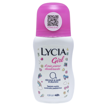 Дезодорант для тіла кульковий дитячий для дівчаток LYCIA deo r-on 50 ml girl