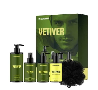 Парфюмированный набор косметики для мужчин Vetiver Perfumed Men's Essentials Set Mr. Scrubber