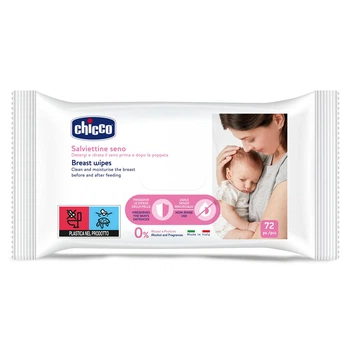 Салфетки для груди очищающие Chicco, 72 шт.