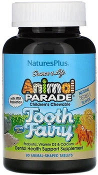 Пробиотик для детей Nature's Plus Animal Parade Tooth Fairy Probiotic 90 жевательных таблеток Ваниль (NAP-29948)