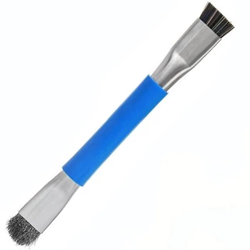 Щетка двухсторонняя TELIJIA BS-02, антистатическая, металлическая, для ремонта плат