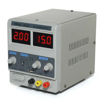 Блок живлення YIHUA 1502D+, лабораторний, трансформаторний, 15V, 2A, 35W, USB