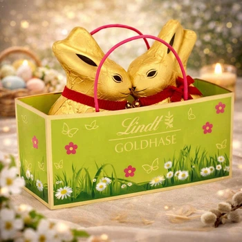 Подарочный набор шоколадных зайчат Lindt Easter в пакете 100г