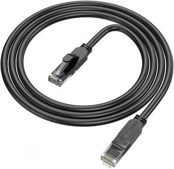 Мережевий інтернет кабель для роутера Borofone BUS01 CAT6 High-Speed 1Gbts LAN RJ45 1м - Black