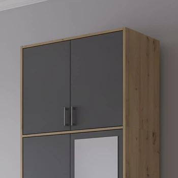 Антресоль высокая Doros Ронди Дуб Артизан/Графит 2 ДСП 82х52х65 (DRS-011905)