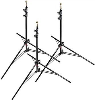 Набор с трех штативов Manfrotto 1052BAC-3 / Для освещения / Алюминий / Нагрузка до 5 кг / Высота 237 см / Черный Б/В