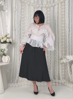 Шовкова спідниця 882VIKA M чорна