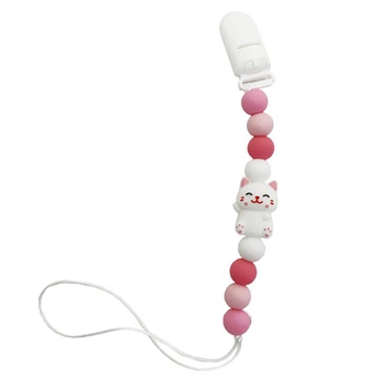 Силіконовий ланцюжок для пустушки "Котик" MGZ-0528-5