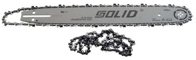 Шина Solid 16" (40 см) + цепь (2 шт) для твердых пород 3/8" 28/29 зубов паз 1,3 мм, цепш913